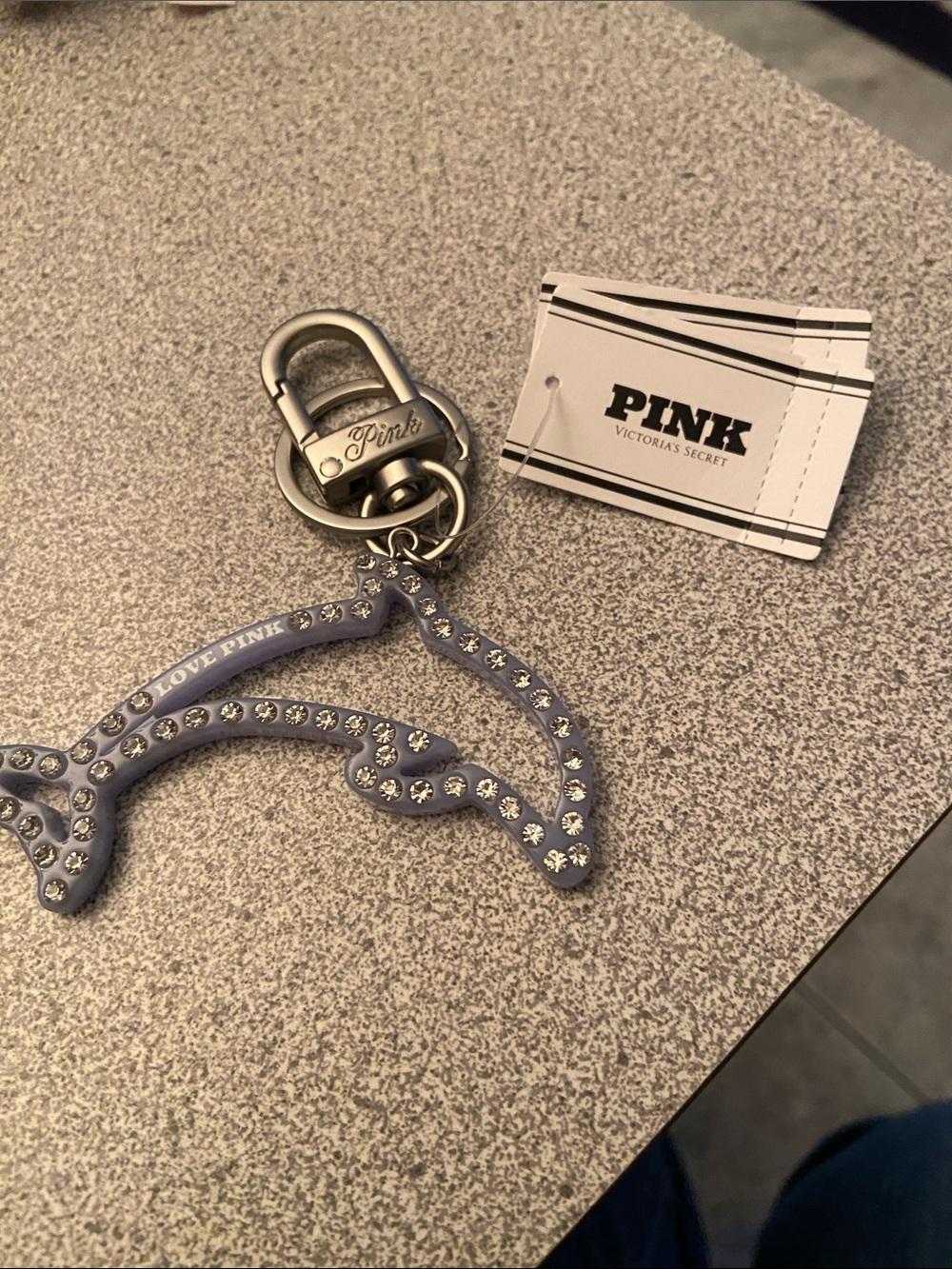PINK Victoria's Secret Victoria's Secret Lavender 'Love Pink' Dolphin Keychain
